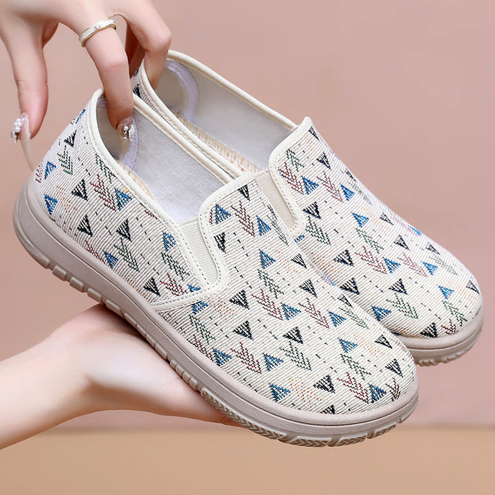 Femme Slip-On Fritid Sneakers med geometrisk mønster og komfort sål Stilla