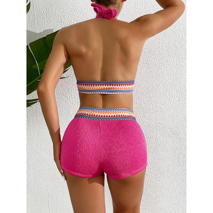 Dame Sporty Bikini-sæt med Høj Skæring og Rynker Skovae