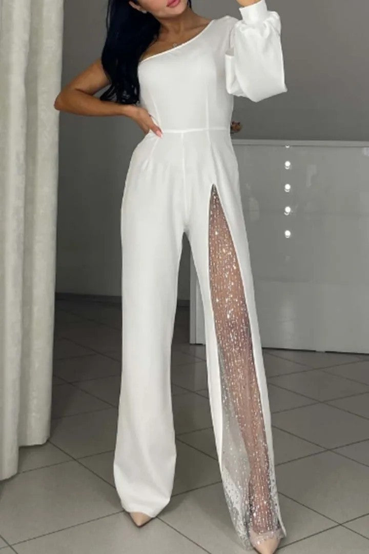 Dame Elegant Høj Slids Jumpsuit Stilla