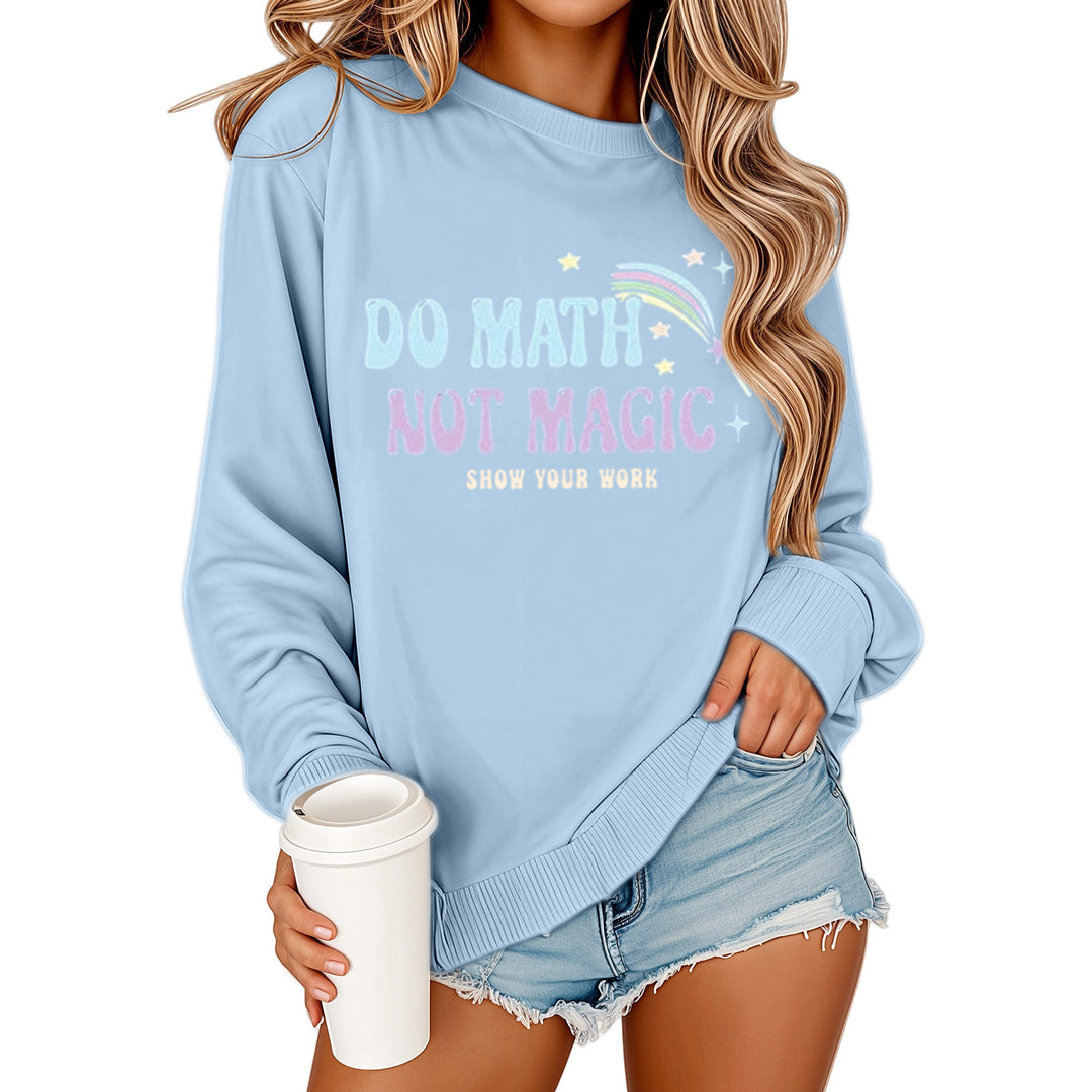 Kvinders sweatshirt med motiverende matematiktryk og afslappet pasform Stilla