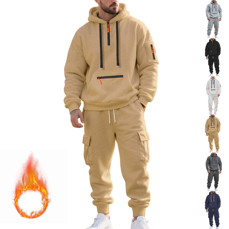Herrer sporty hoodie sæt med funktionelle lommer og åndbare egenskaber Stilla
