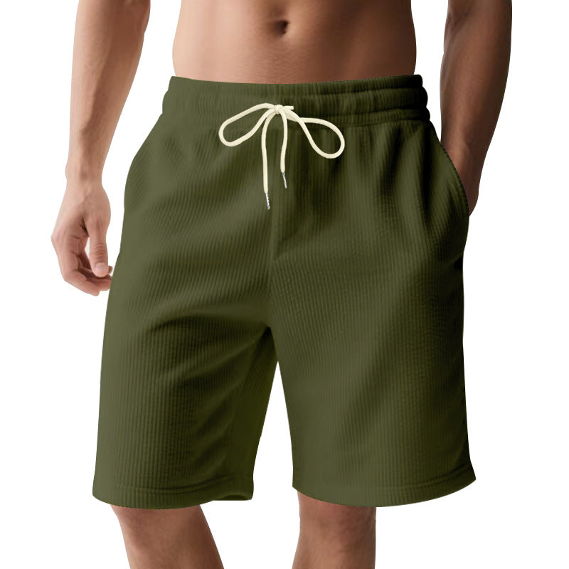 Herren knælange Bermudashorts med elastisk kant, snortræk og sidelommer Skovae