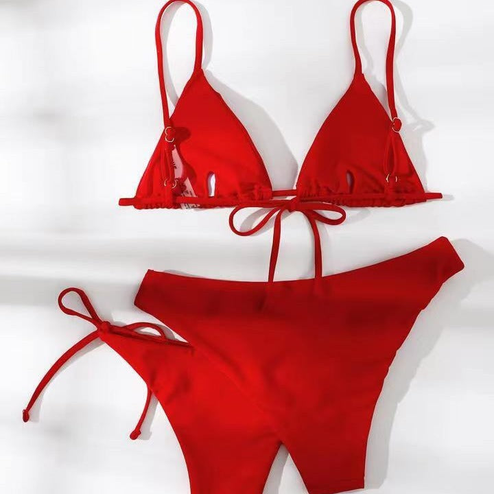 Femme justerbart trekants-bikini-sæt Stilla1750243391