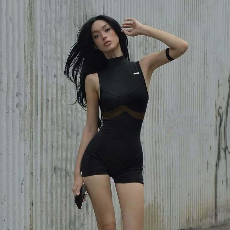 Damen Sportlicher Badesuit mit modernem Mesh-Design Skovae
