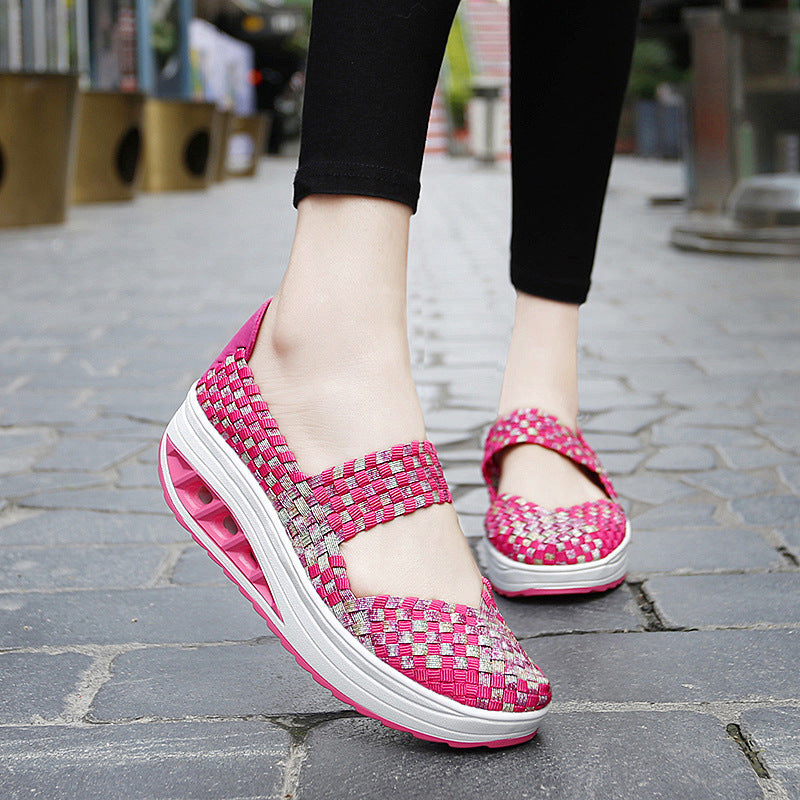 Dame Komfort Woven Slip-On Sneakers Stilla