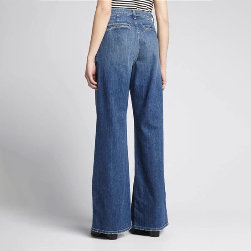 Dame Løst skåret High-Waist Jeans med lav talje og sidelommer Stilla