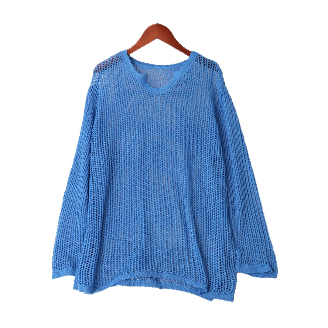 Kvindernes luftige strikkede sweater med moderne netdesign Stilla
