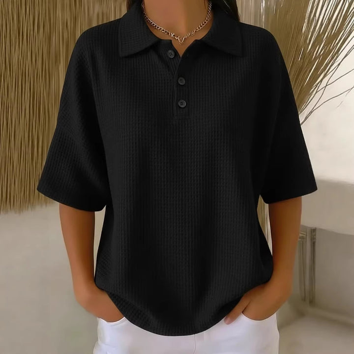 Dame sporty polo shirt made of waffle piqué Skovae