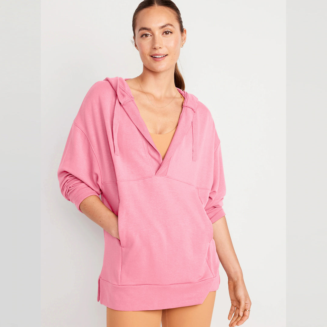 Dame Oversized Hoodie med afslappet stil og V-hals Stilla