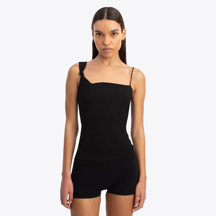 Dame afslappet tanktop med knude detalje Skovae