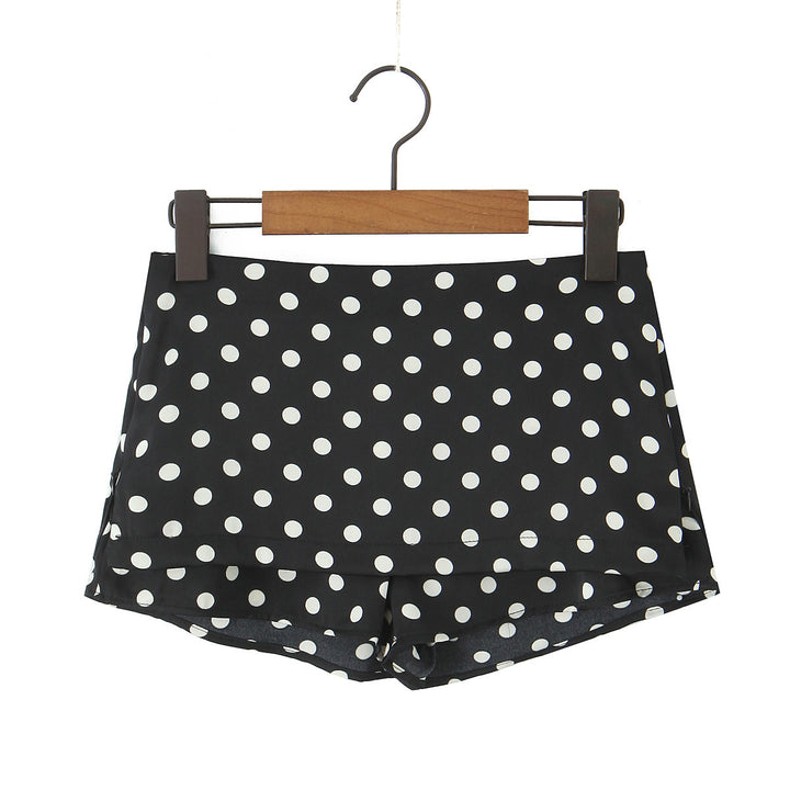 Dame shorts med moderne prikkedesign og elastisk bånd Stilla