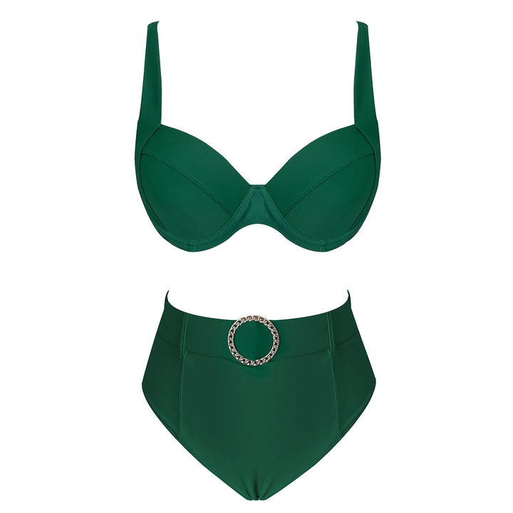 Dame Bikini med elegant højtaljet snit og dekoreret bælte Stilla