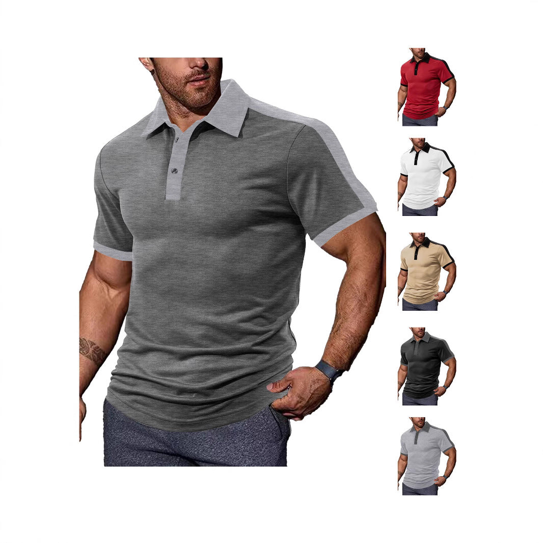 Herrer med figurtilpasset kontrast-polo-shirt med skulderpas og skjortekrave Skovae