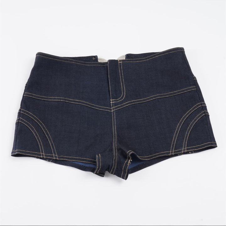 Dame denimshorts med høj talje og stilfuld pasform Skovae