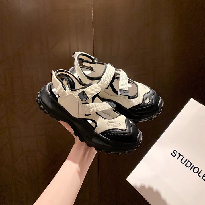 Dame Sporty Sneakers med Praktisk Velcro og Stødabsorberende Sål Skovae