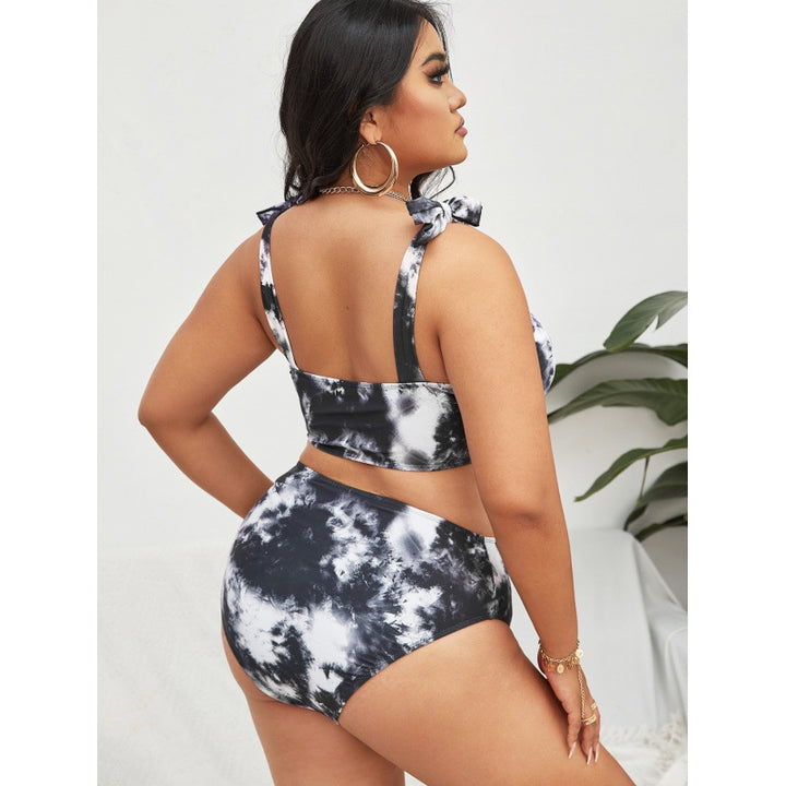 Dame bikini-sæt med høj talje og trendy crop-top Skovae