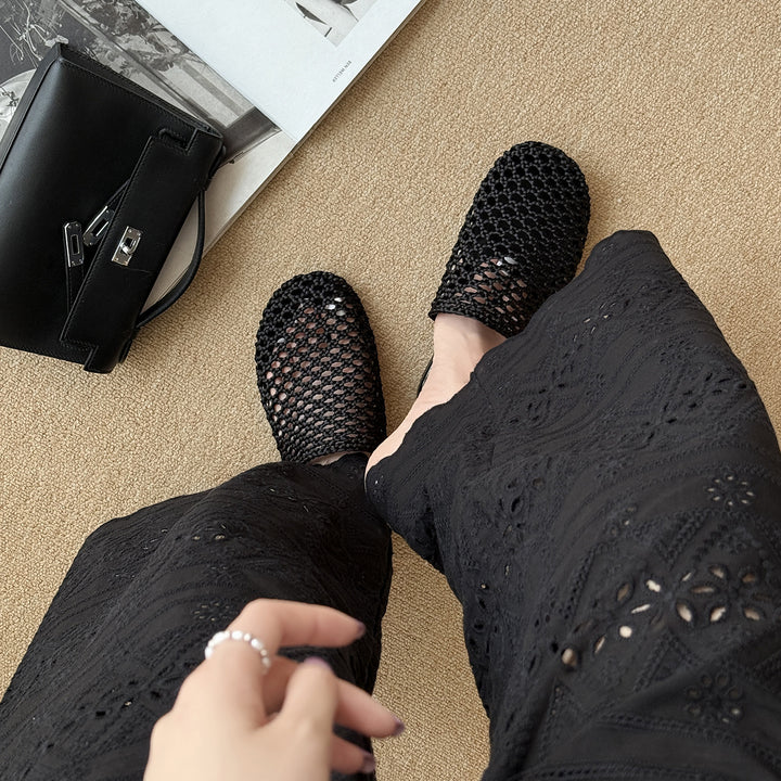 Femme Flettede Rutsche Mules Stilla
