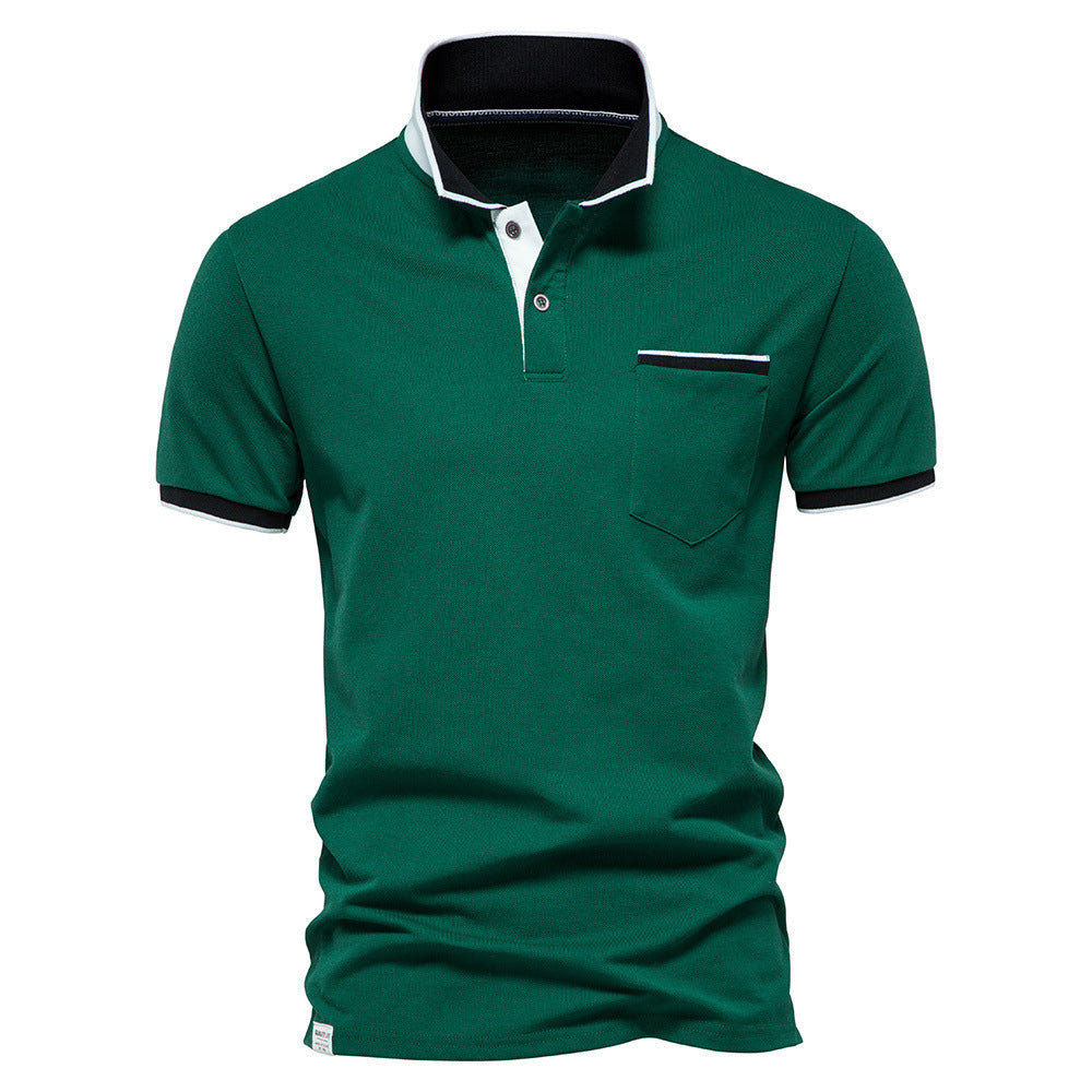 Herrer Poloshirt med moderne krave og praktisk lommeformat Stilla