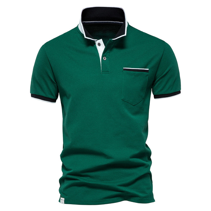 Herrer Poloshirt med moderne krave og praktisk lommeformat Stilla