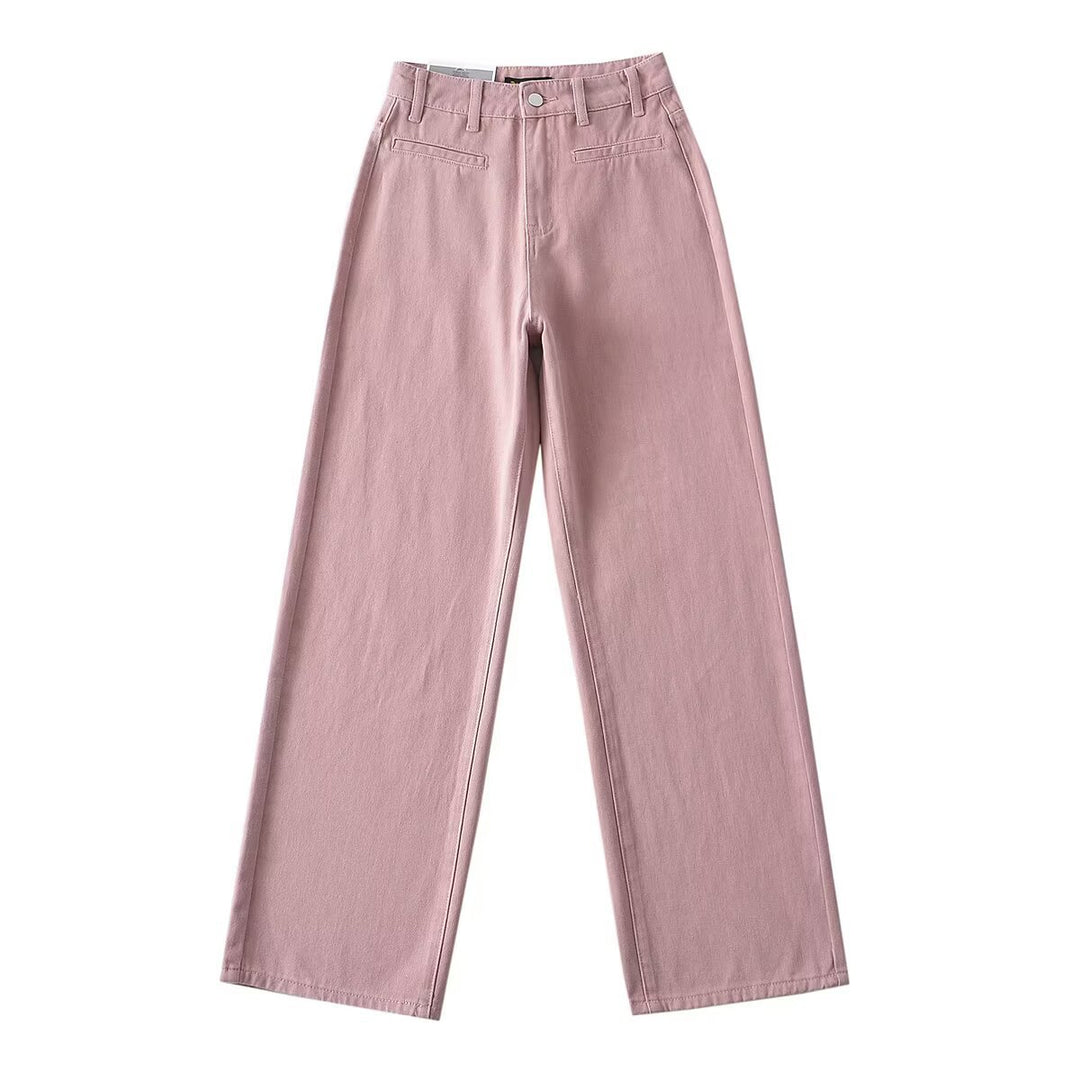 Dame højtaljede jeans med bred ben og moderne snit Stilla