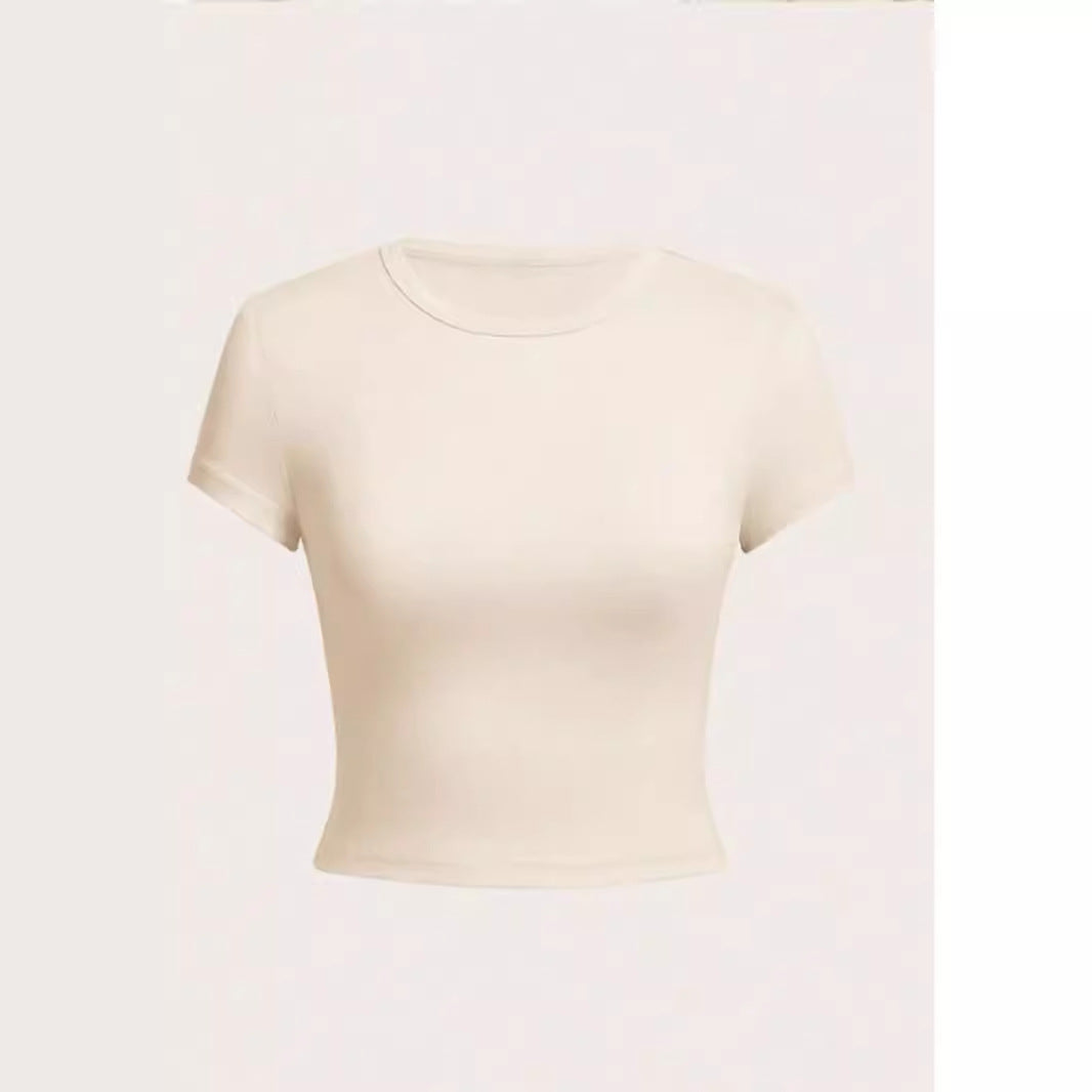 Dame Essentials Kortærmet Crop-Top Stilla