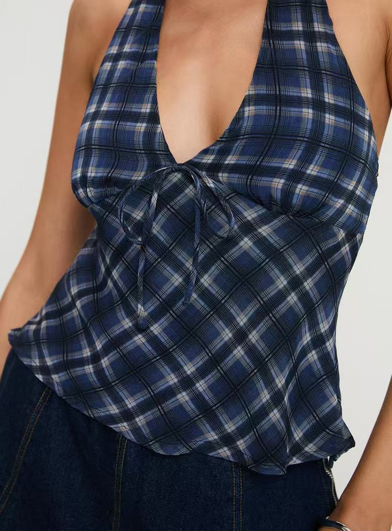 Dame stilfuld halterneck ternet top Stilla