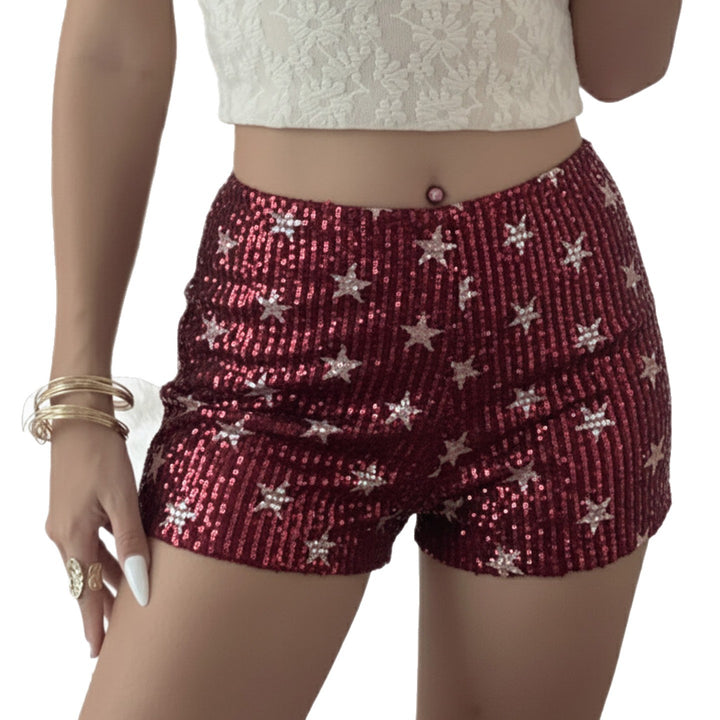 Dame mini skirt with sparkling polka dot pattern and elastic waistband Skovae
