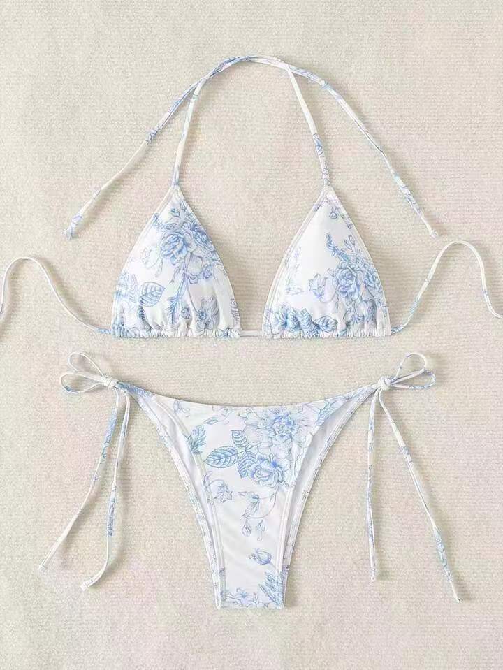 Dame Elegant Triangel-Bikini-Sæt med aftagelige puder Skovae