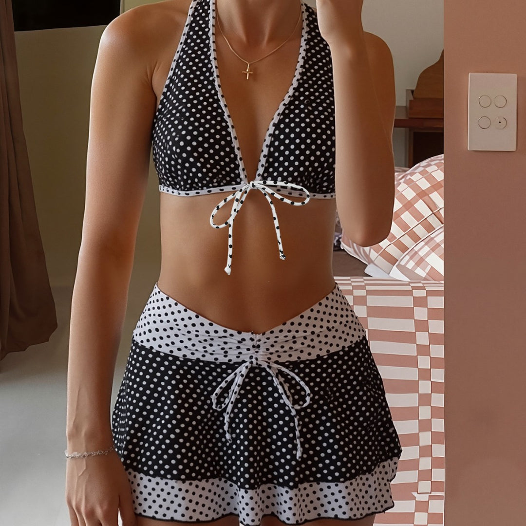 Dame Bikinisæt med moderne Dots-design Skovae