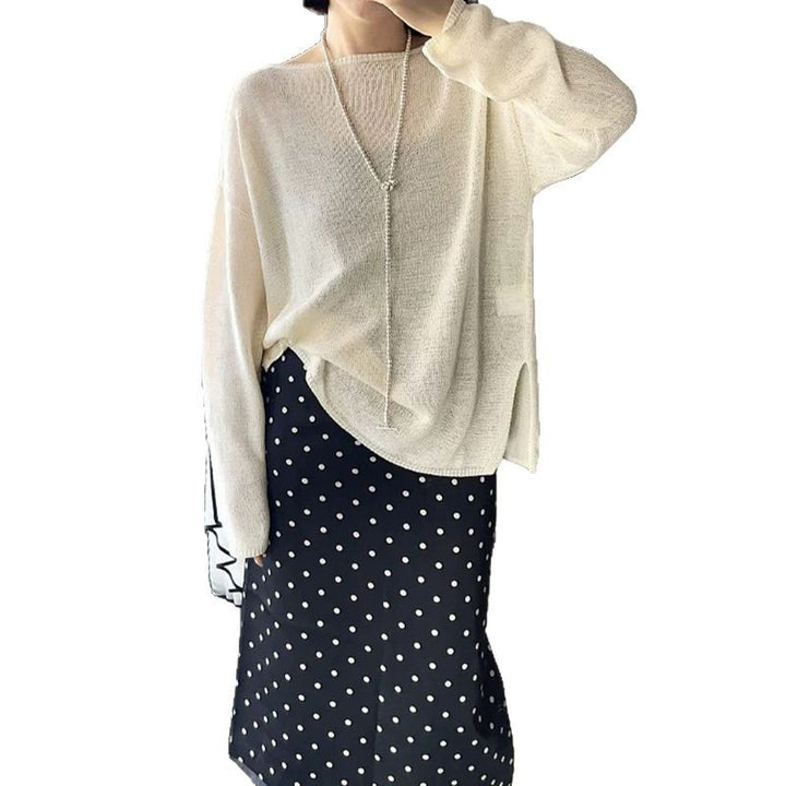 Dame casual sweater med asymmetrisk snit Stilla