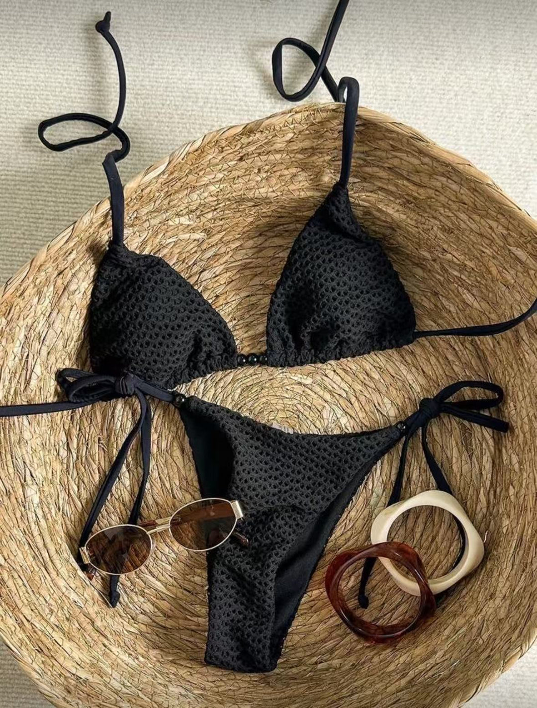 Dame net-bikini med justerbare stropper Skovae