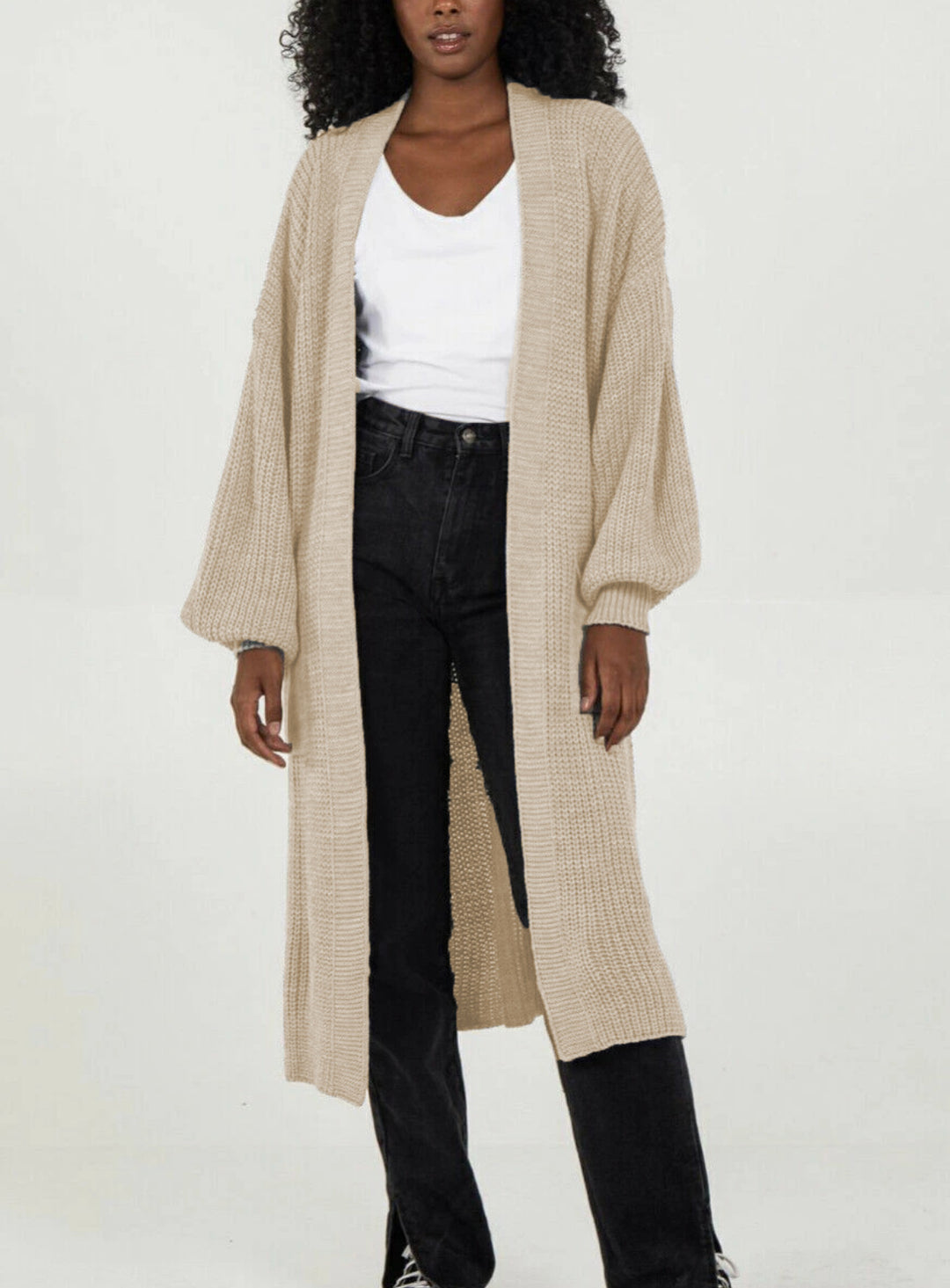 Kvinders strikket frakke i afslappet oversized design Stilla