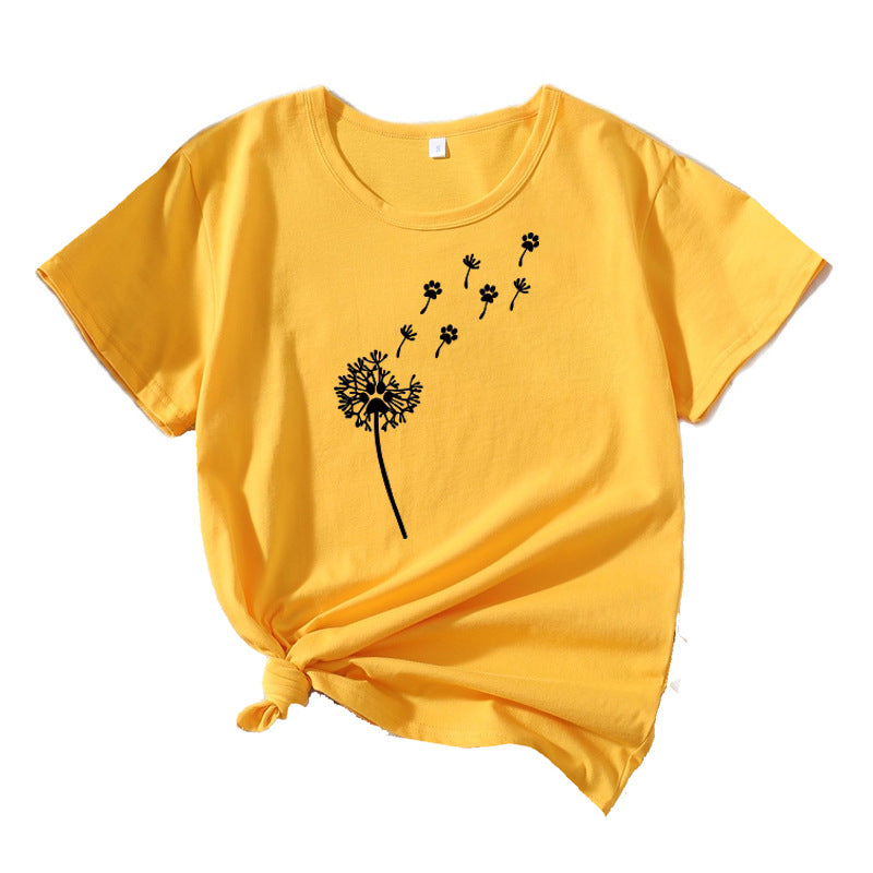 Kvinder kunstnerisk mælkebøtte grafik T-shirt Stilla