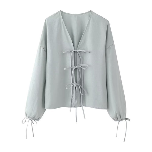 Femme Casual Snørbluse Stilla
