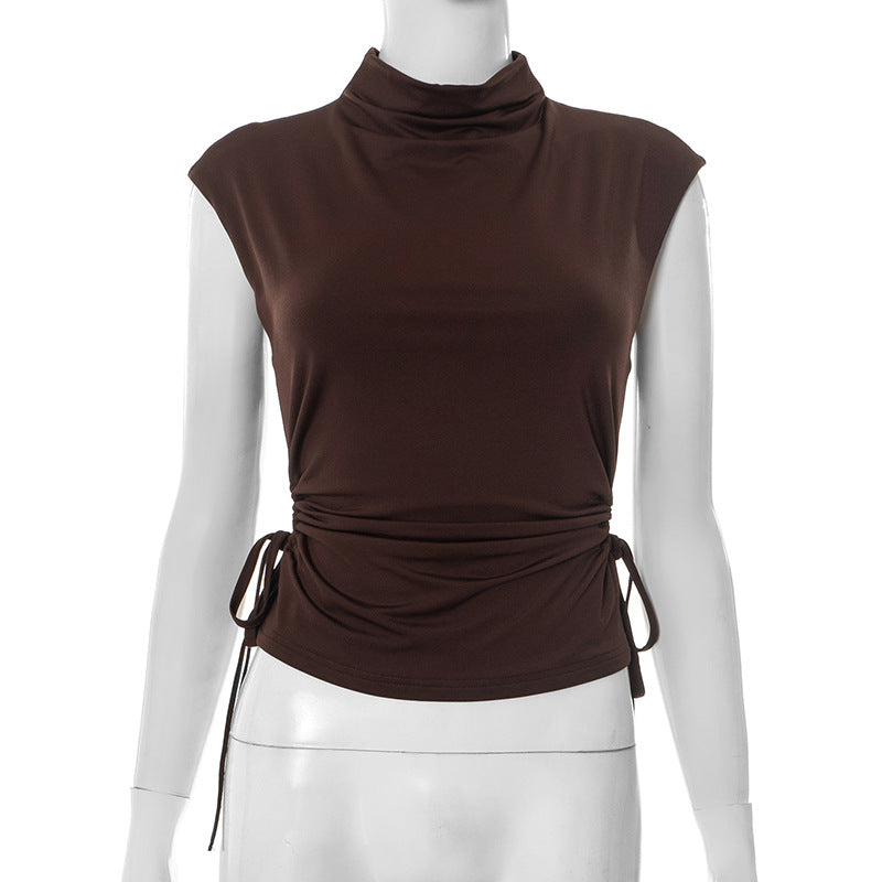 Femme Modern Højkrave Rynkebluse Stilla