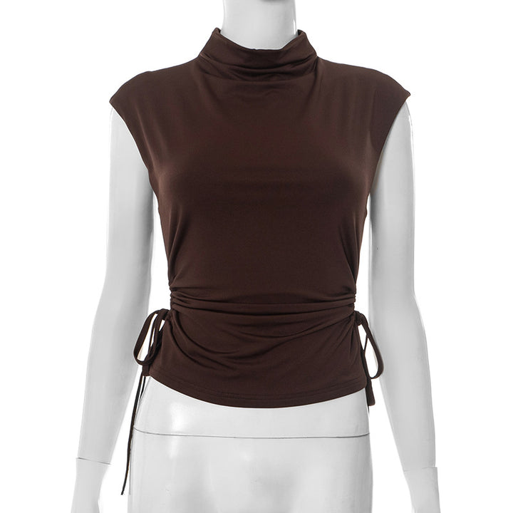 Femme Modern Højkrave Rynkebluse Stilla