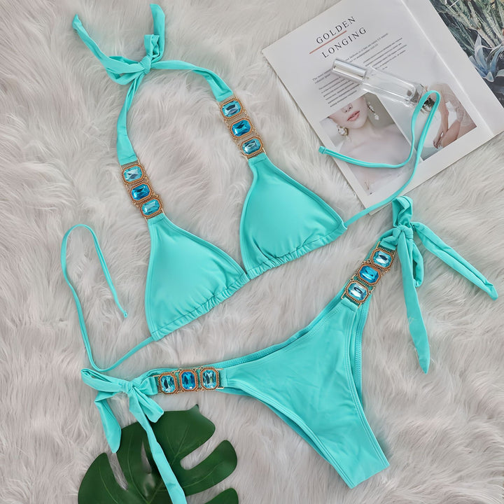 Dame Ornate Triangle Bikini Sæt Stilla