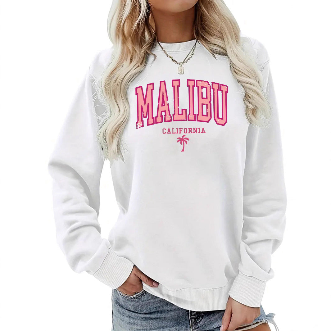 Dame sweatshirt med livligt Malibu-tryk og afslappet pasform Stilla