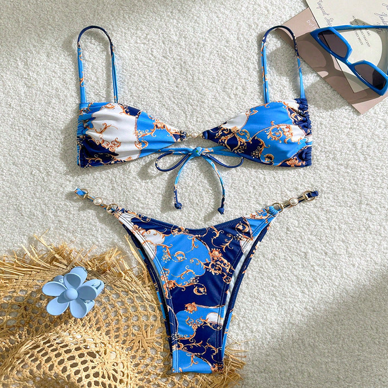 Dame Triangel-Bikini med eksklusivt mønster og elegante detaljer Skovae