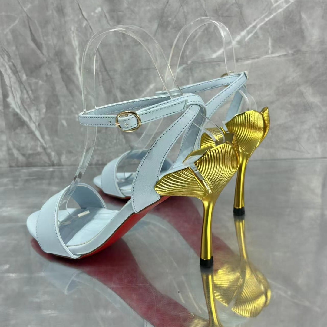Femme Elegante Transparent Stilettohæle med Dekoreret Riemchen Stilla