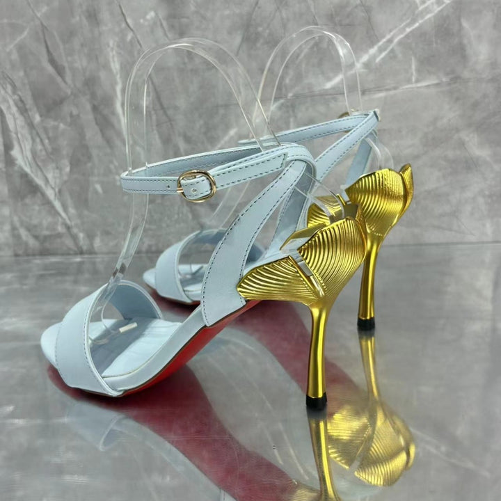 Femme Elegante Transparent Stilettohæle med Dekoreret Riemchen Stilla