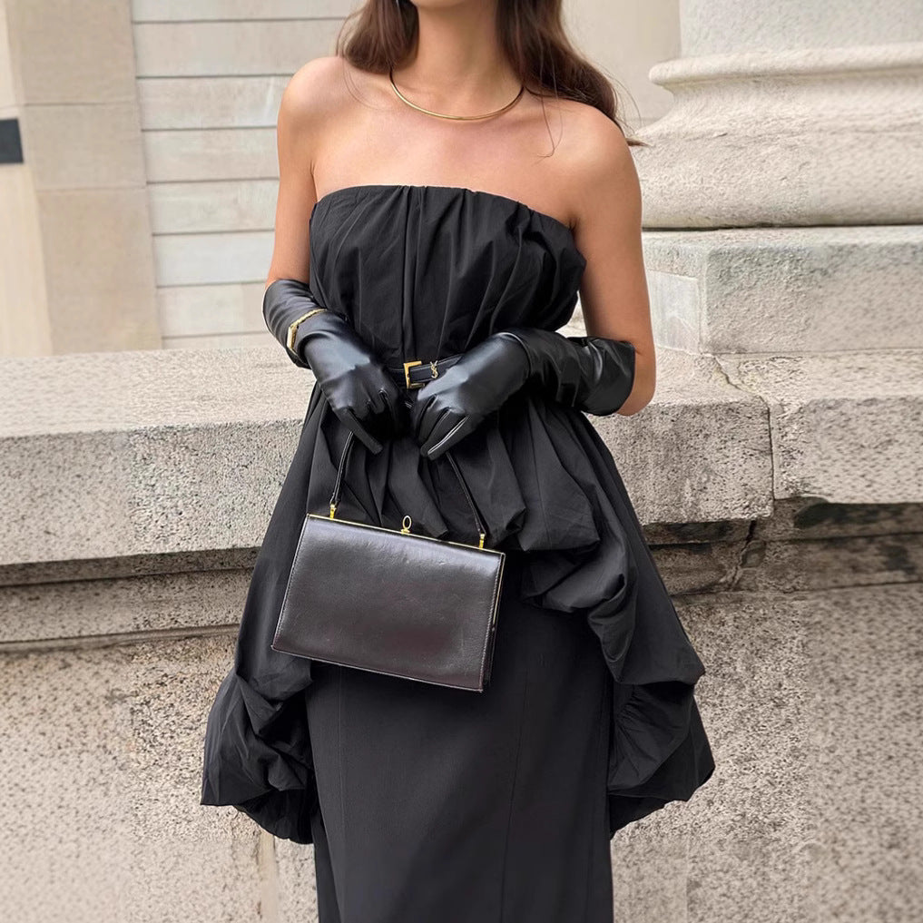 Dame Off-Shoulder Top med voluminøst Rüsche-design Stilla