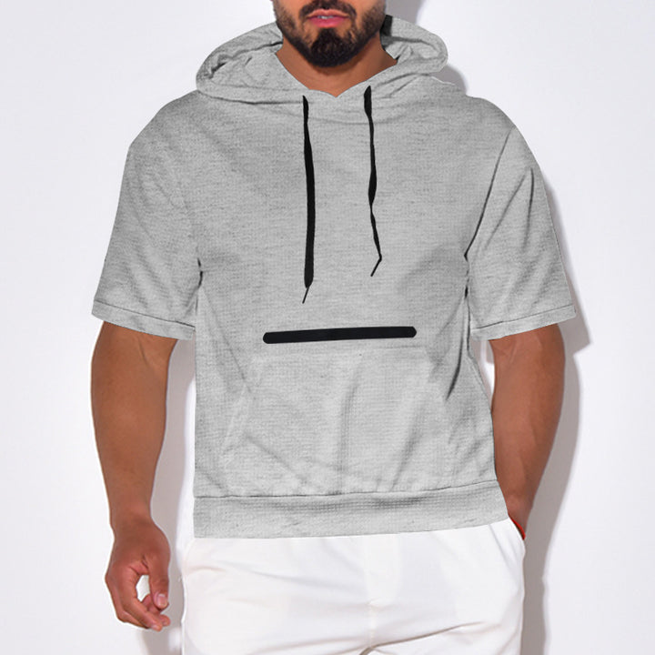 Herre kortærmet hoodie med praktisk kængurutaske og åndbart struktur Stilla
