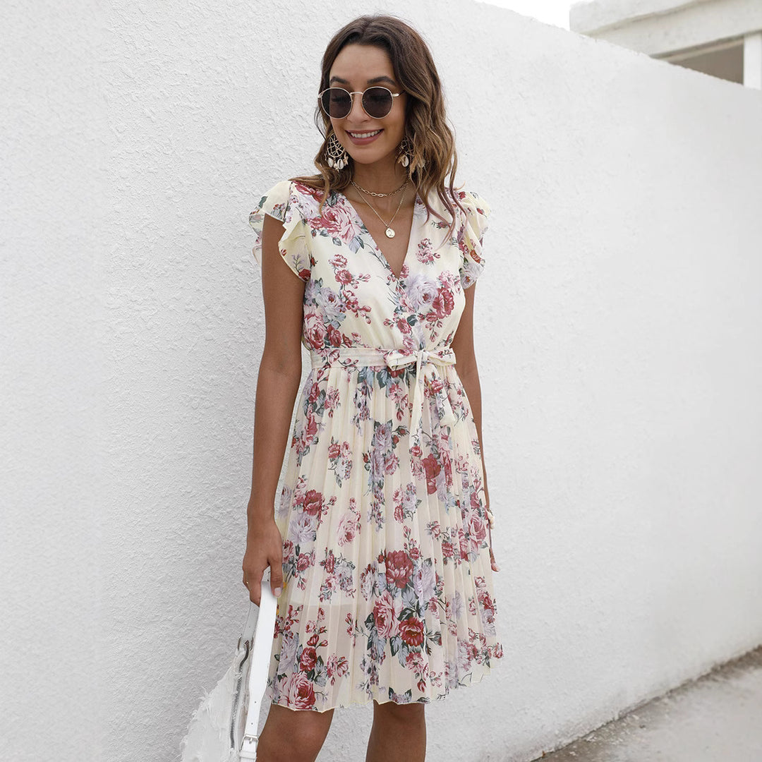 Dame sommerkjole med blomstermotiv Stilla