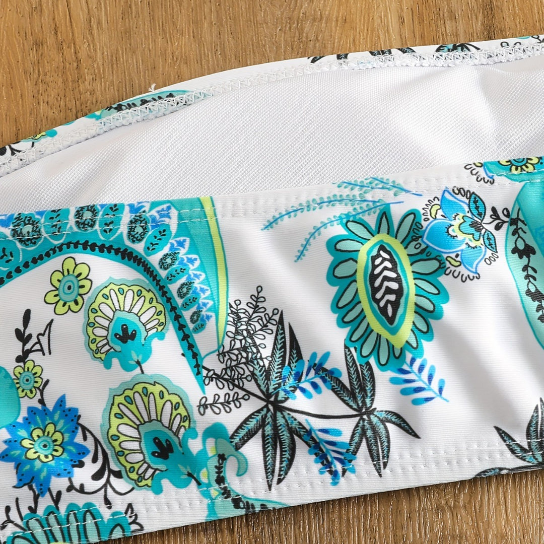 Dame Bandeau-bikini-sæt med elegante muslingedetaljer Skovae