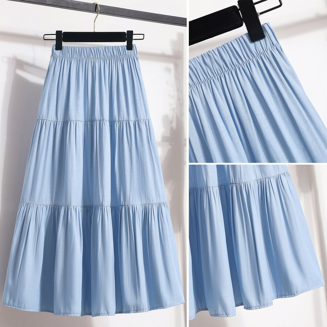 Dame midi-nederdel i afslappet vintage-stil Skovae
