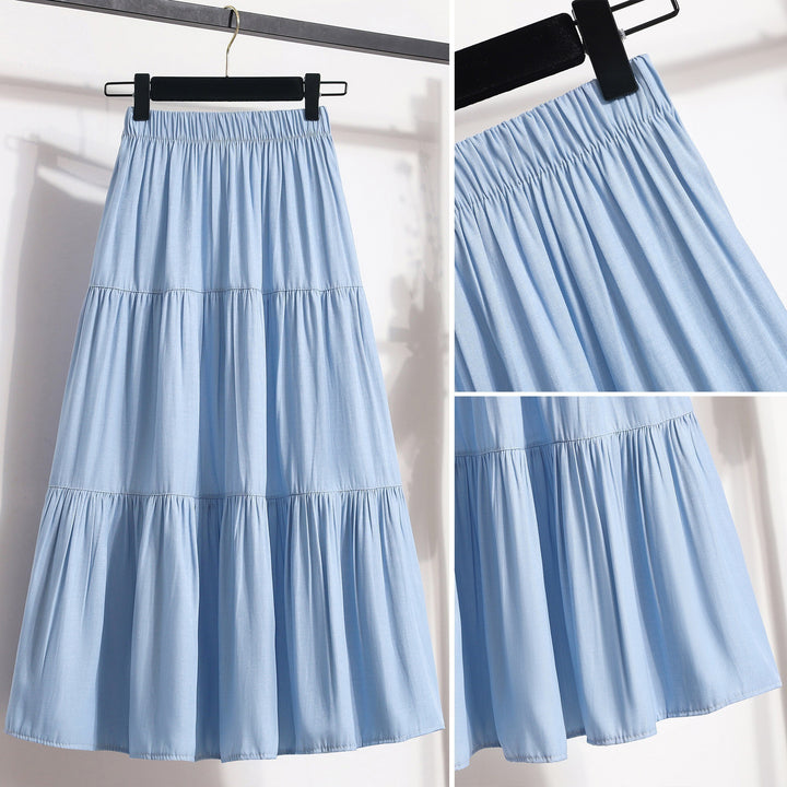Dame midi-nederdel i afslappet vintage-stil Skovae