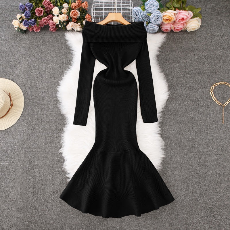 Dame Off-Shoulder Havfrue Stil Maxi Kjole Stilla