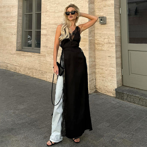 Femme Elegant Spidsbesat Maxi-Kjole Stilla