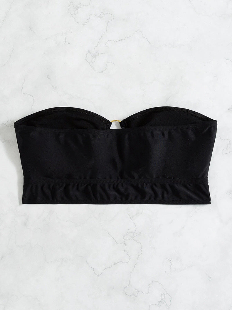 Dame Bandeau-bikini-top med elegant ringdetalje Skovae